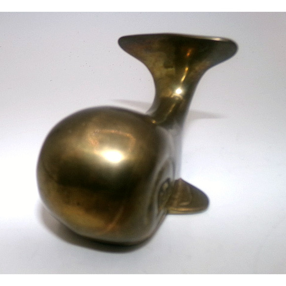 Lot of 4 Vintage Brass Whale fish Nautical Figurine Paperweights mermaid friends - Picture 9 of 16